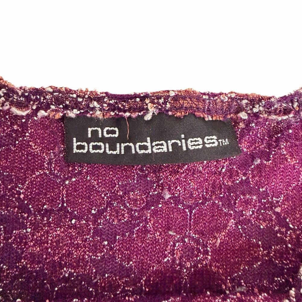 VTG No Boundaries Y2K Floral Knit Boat Neck Tank Top 90s Whimsigoth Grunge Small - Picture 11 of 15